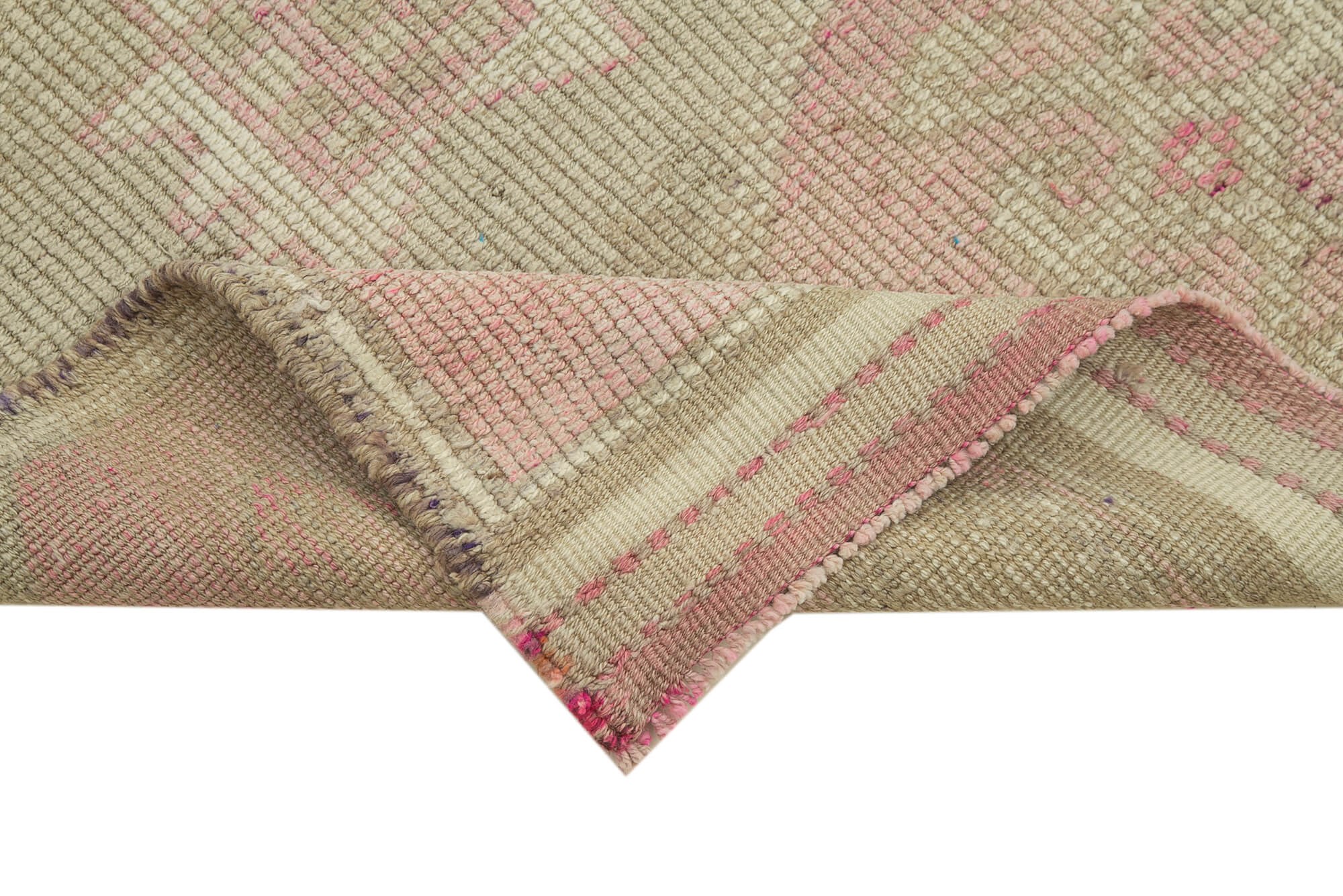 Handwoven antique anatolian beige runner rug 94 cm x 343 cm