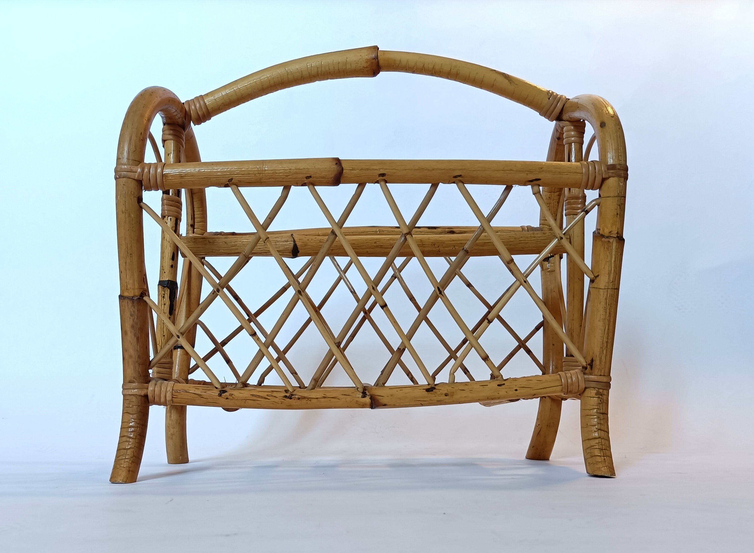 Vintage bamboo magazine holder