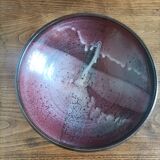 Signed ceramic fruit bowl on foot