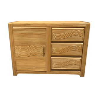 Commode en placage de rotin