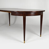 Art Deco mahogany round table by Jacques Adnet around 1940