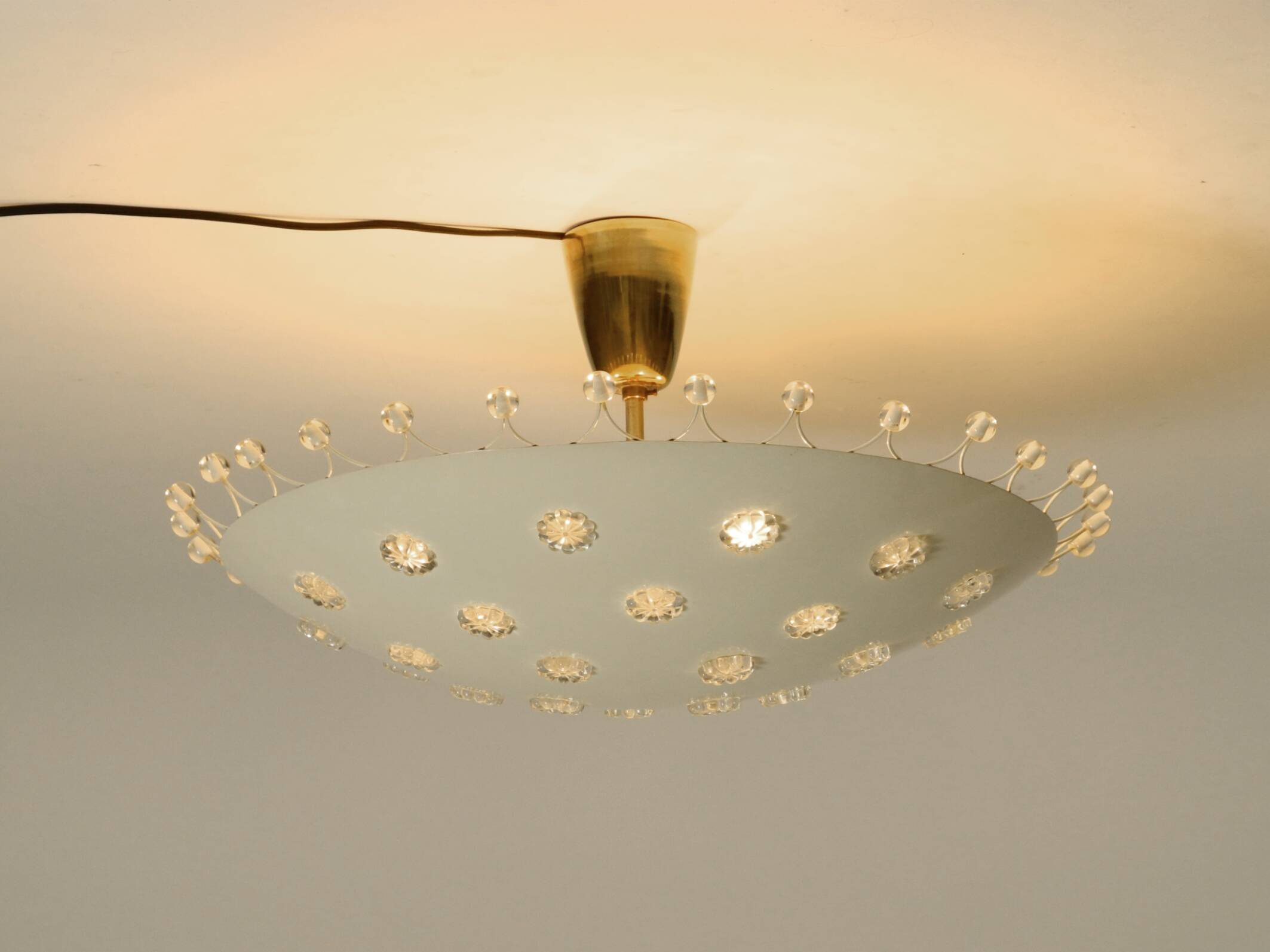 Beautiful large mid-century metal ceiling lamp by Emil Stejnar for Rupert N