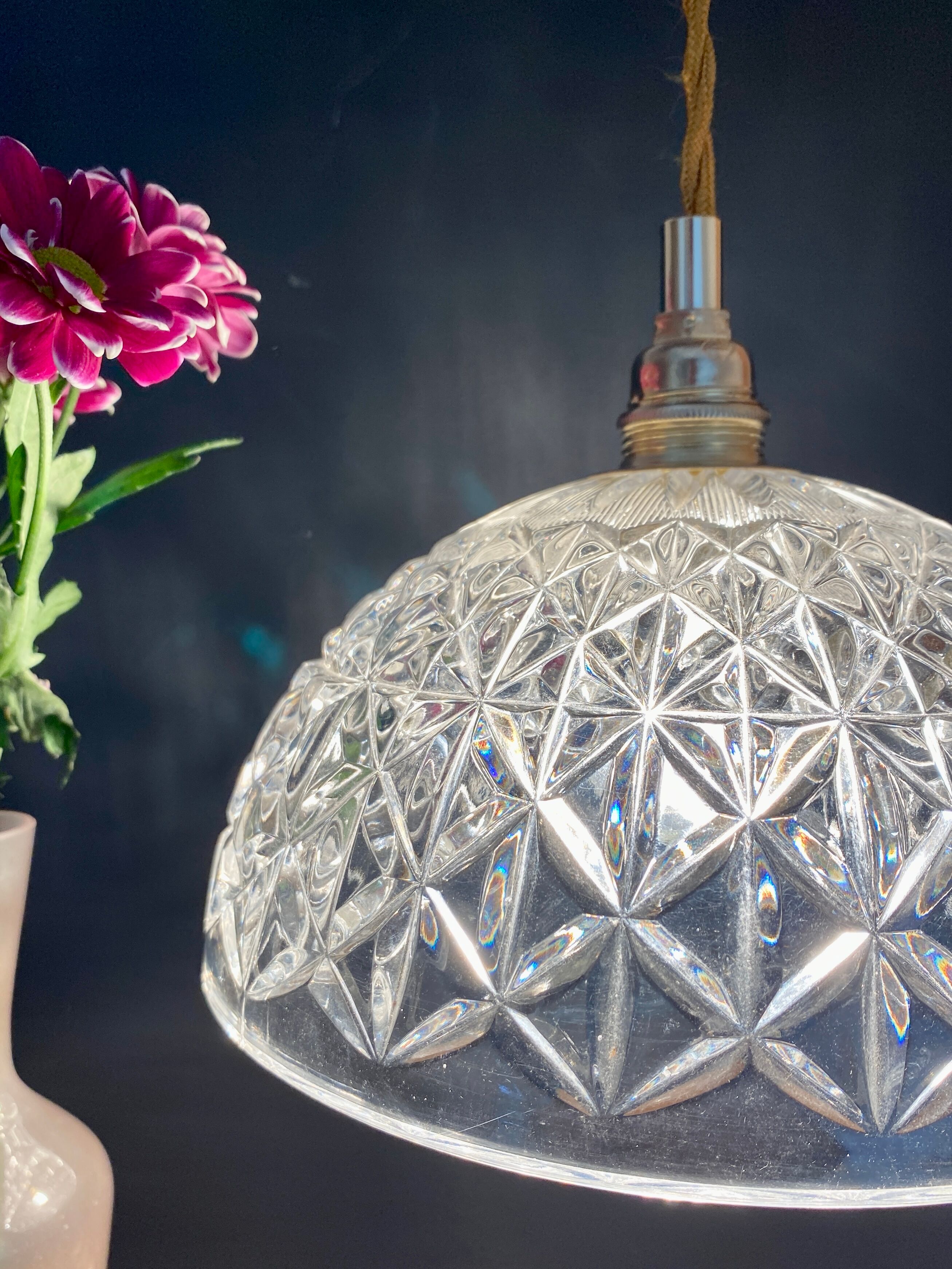 Vintage glass lampshade pendant lamp