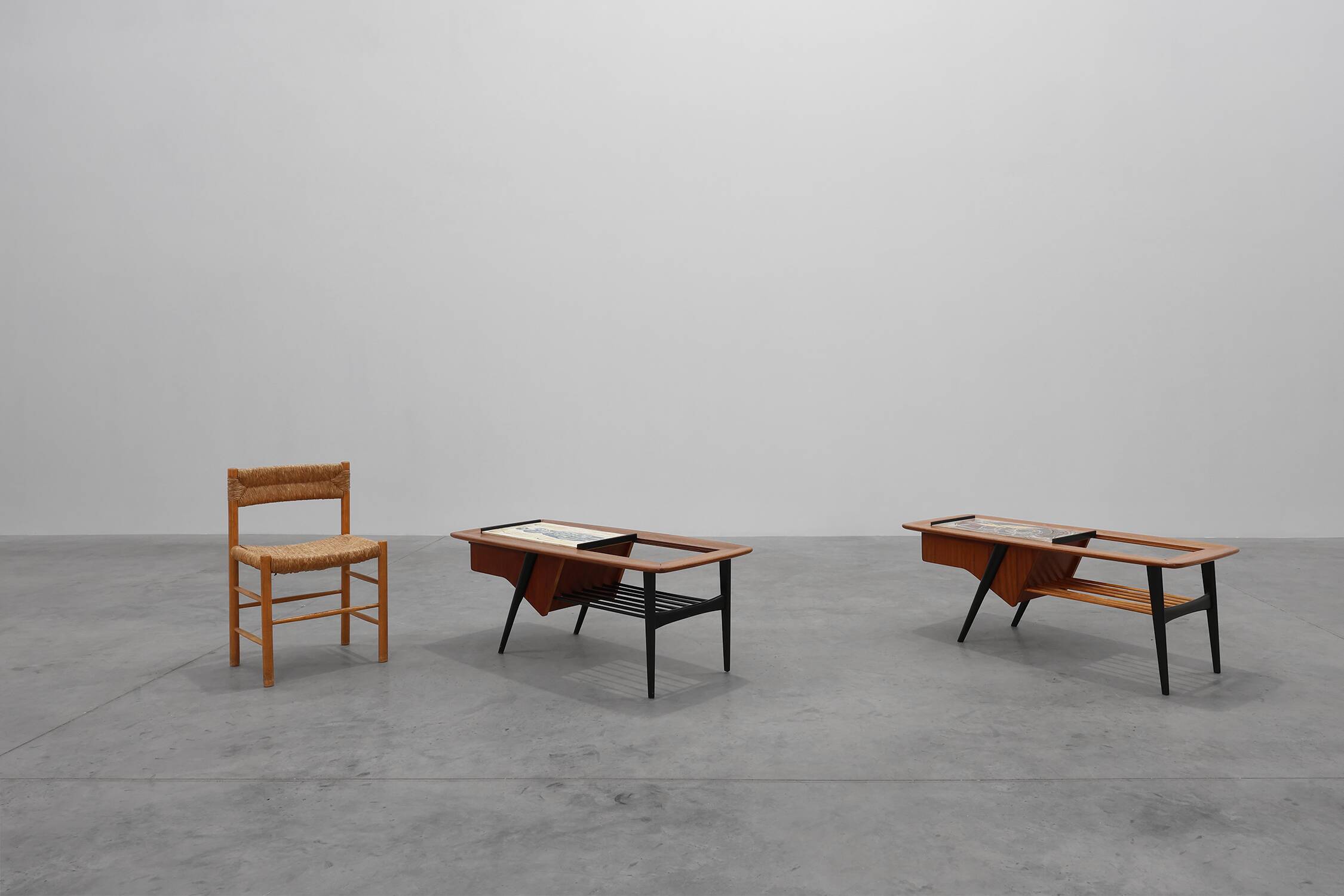 Coffee Table model 210, teak wood and ceramic,by Alfred Hendrickx, Belform