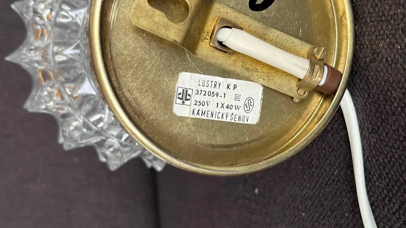 Paire de lampes de table en laiton par Kamenický Šenov, années 1960 / Tchécoslovaquie