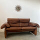Vintage sofa 2 places leather camel design de sede ds-1023