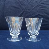4 vintage Harcourt style faceted water glasses