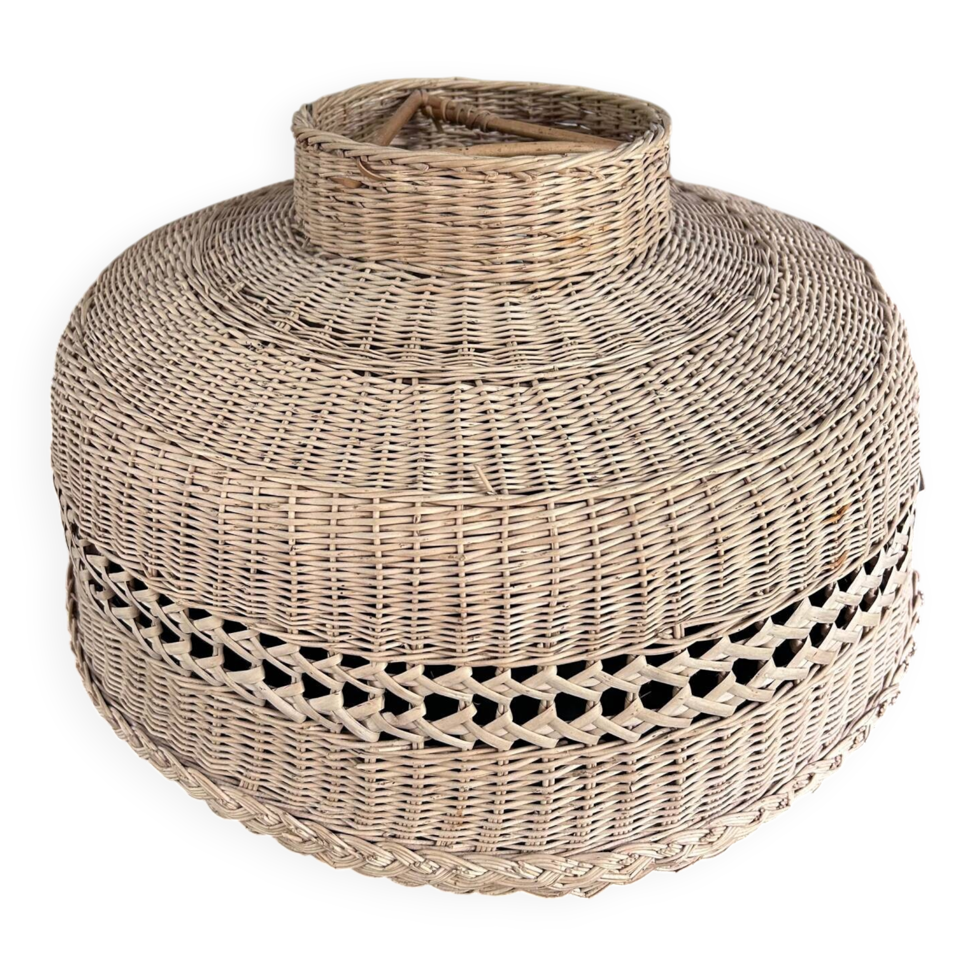 Suspension en rotin clair