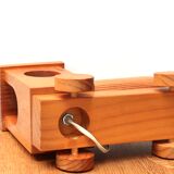 Lampe veilleuse train en bois de pin années 70