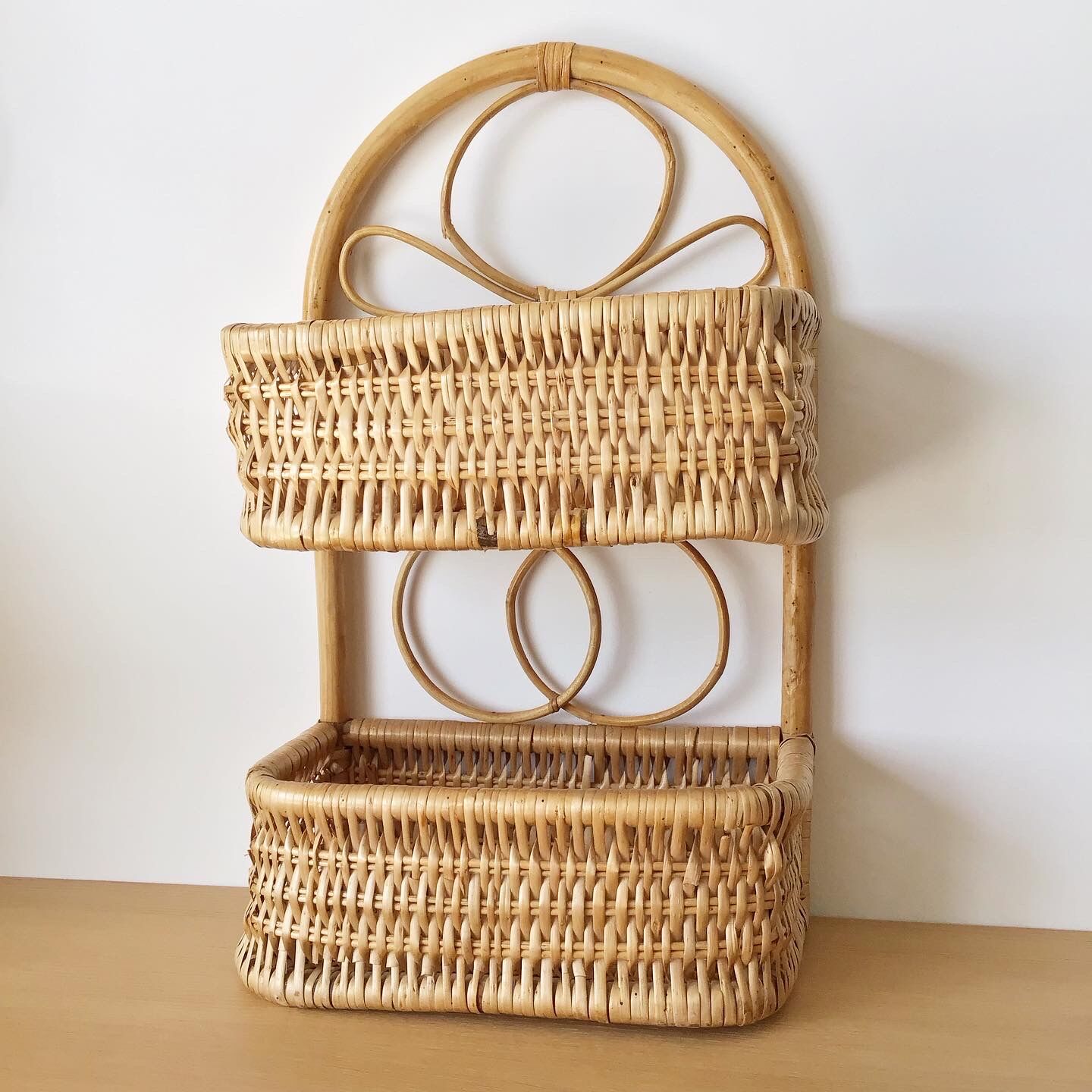 Vintage rattan shelf