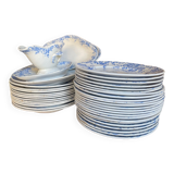 39-piece blue floral service - terre de fer