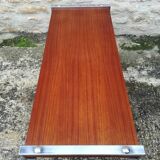 Chrome and teak coffee table