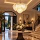 Amazing Large Murano Glass Gold Leaves Chandelier