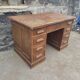 Bureau en chêne vintage ministre 2 caissons avec tiroirs années 40-50