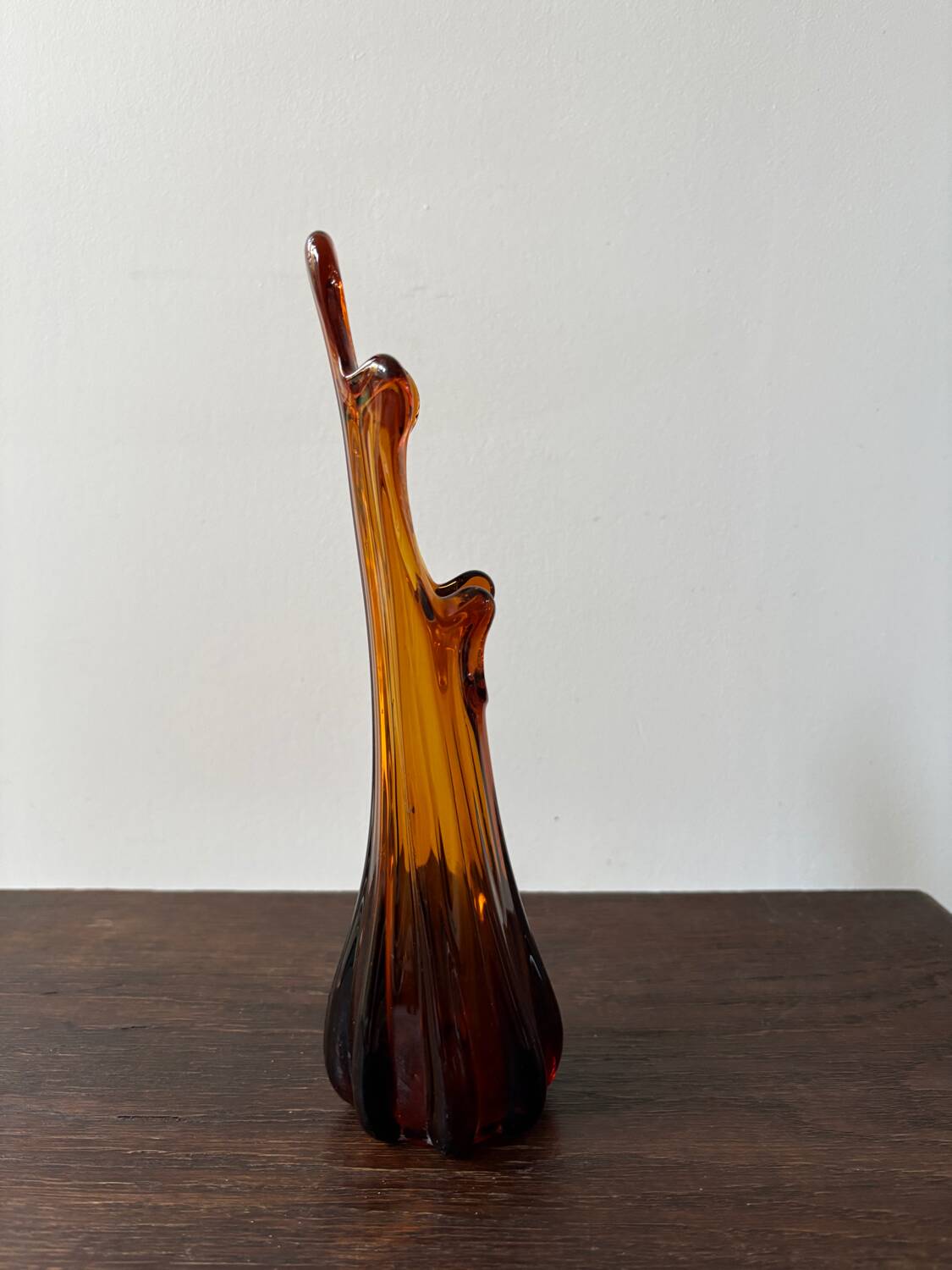 Vintage orange mid-century single-flower vase