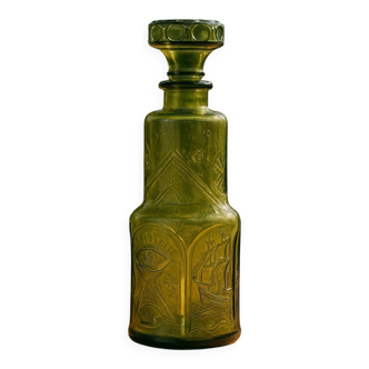 Carafe nautique en verre Empoli des années 1960