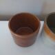 2 vintage khaki ceramic mugs