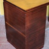 Vintage desk, wooden Art Deco desk from the 1930s, desk with drawers.