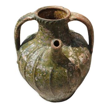 Buire cruche poterie vase ancien terre cuite vert