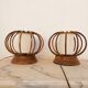Pair of rattan lamps by Louis Sognot