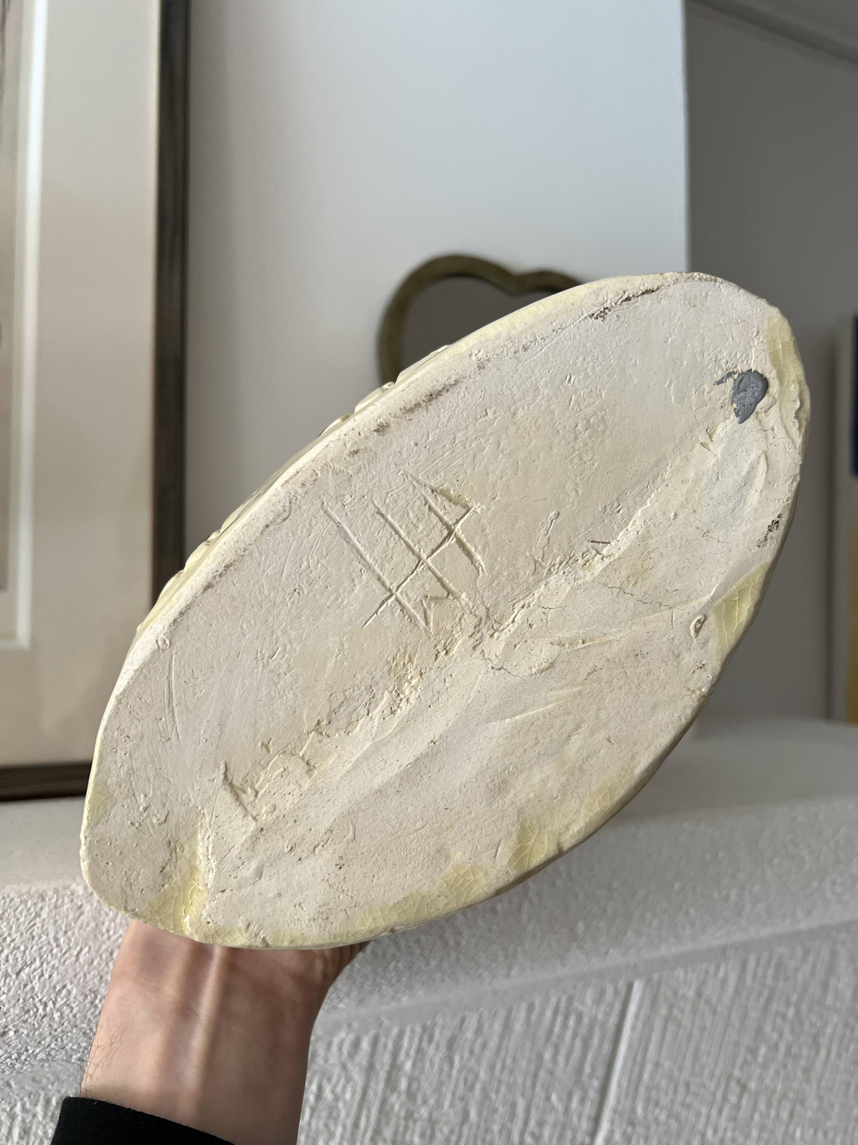 Handmade ceramic vase signed - vintage 20th century