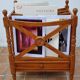 Vintage wooden magazine rack with drawer, English style, 60x45 cm.