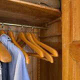 Antique solid wood wardrobe, rustic, with drawers and original key.