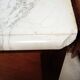 Curved Louis XV commode in marquetry – marble top – 19th century