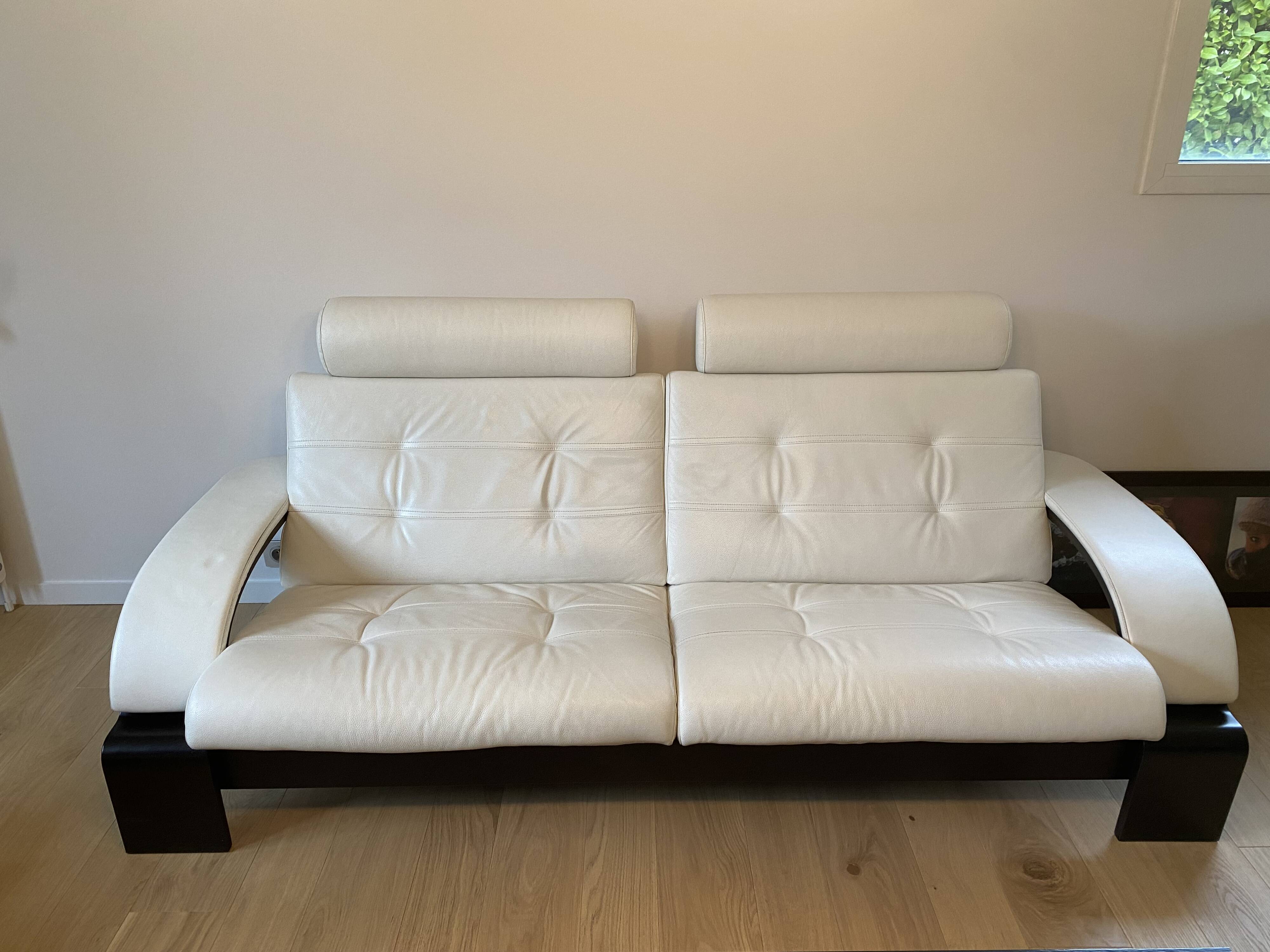 3-seater leather sofa by Roche and Bobois
