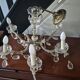 vintage 1960s glass and brass pendant chandelier with pendants