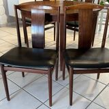 Table ronde extensible Palissandre Danemark vintage 1970