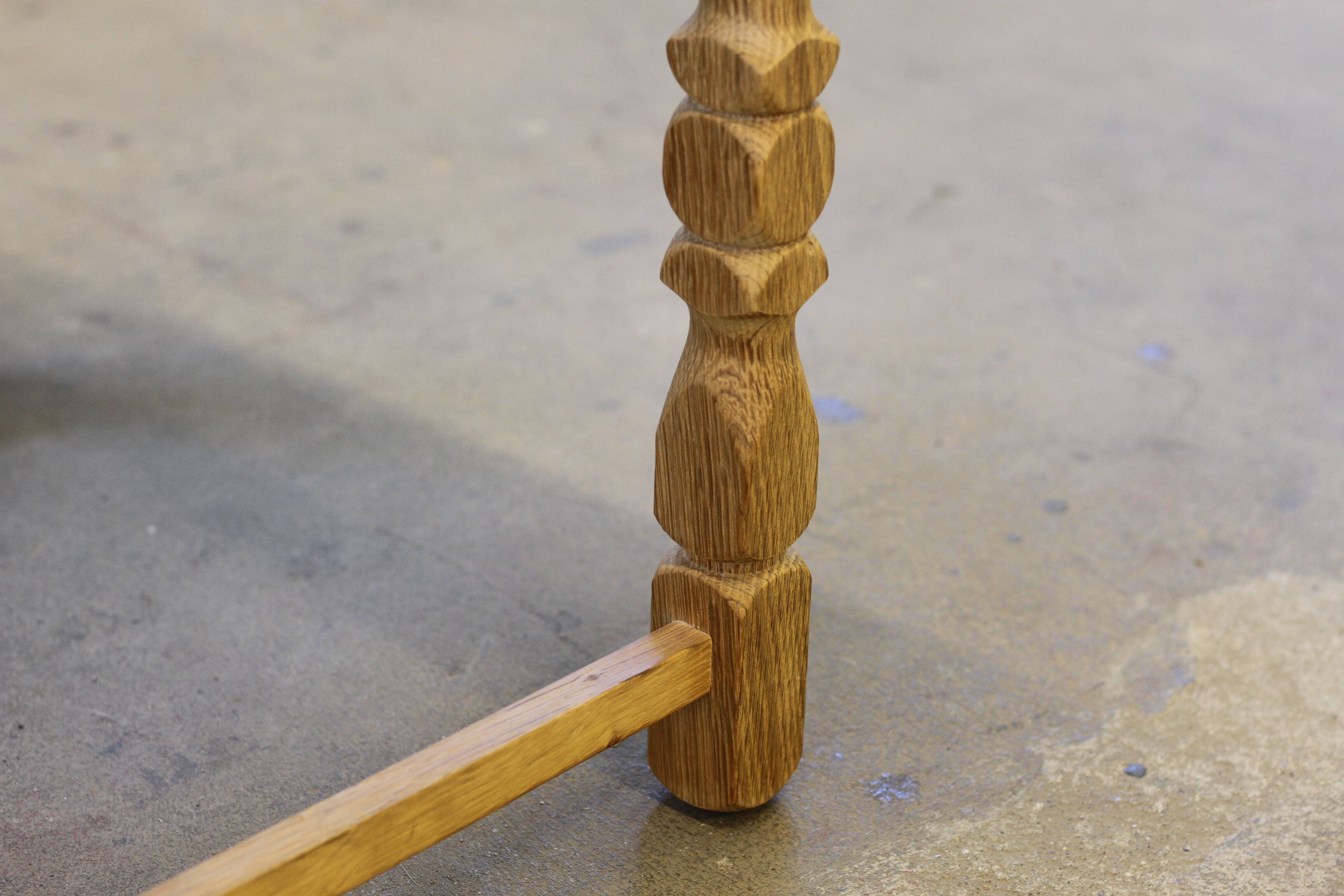 Brutalist Danish Modern Oak Dining Chairs in the style of Henning Kjærnulf