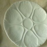 White porcelain oyster plates