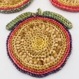 Set of 3 vintage rope trivets