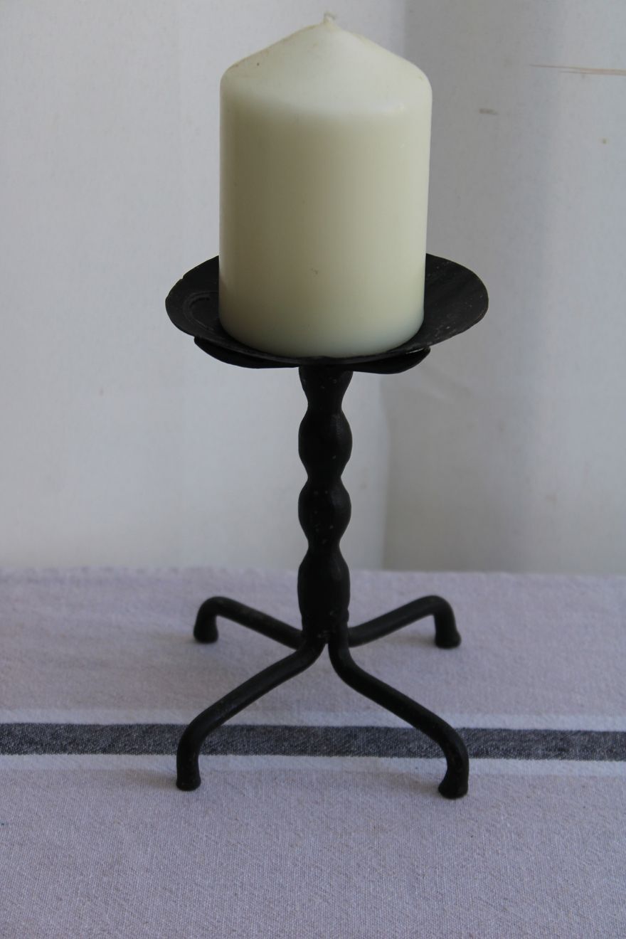 Set of 3 wrought iron candle holders