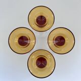 Set of 4 amber stem glasses