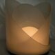 Large vintage white glass lamp model LT300 by Carlo Nason for Mazzega.