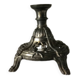 Silver metal candle holder