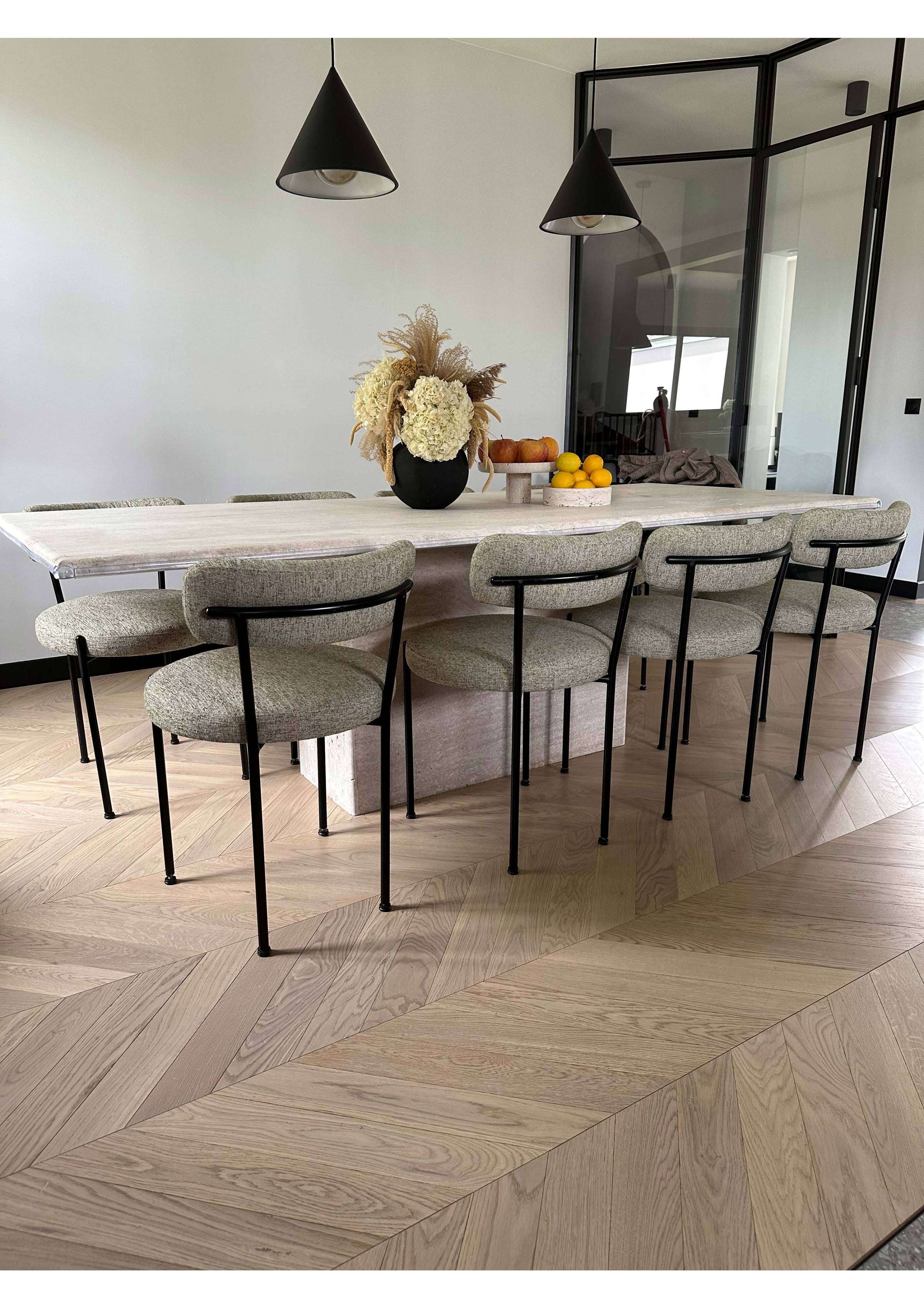 Travertine dining table