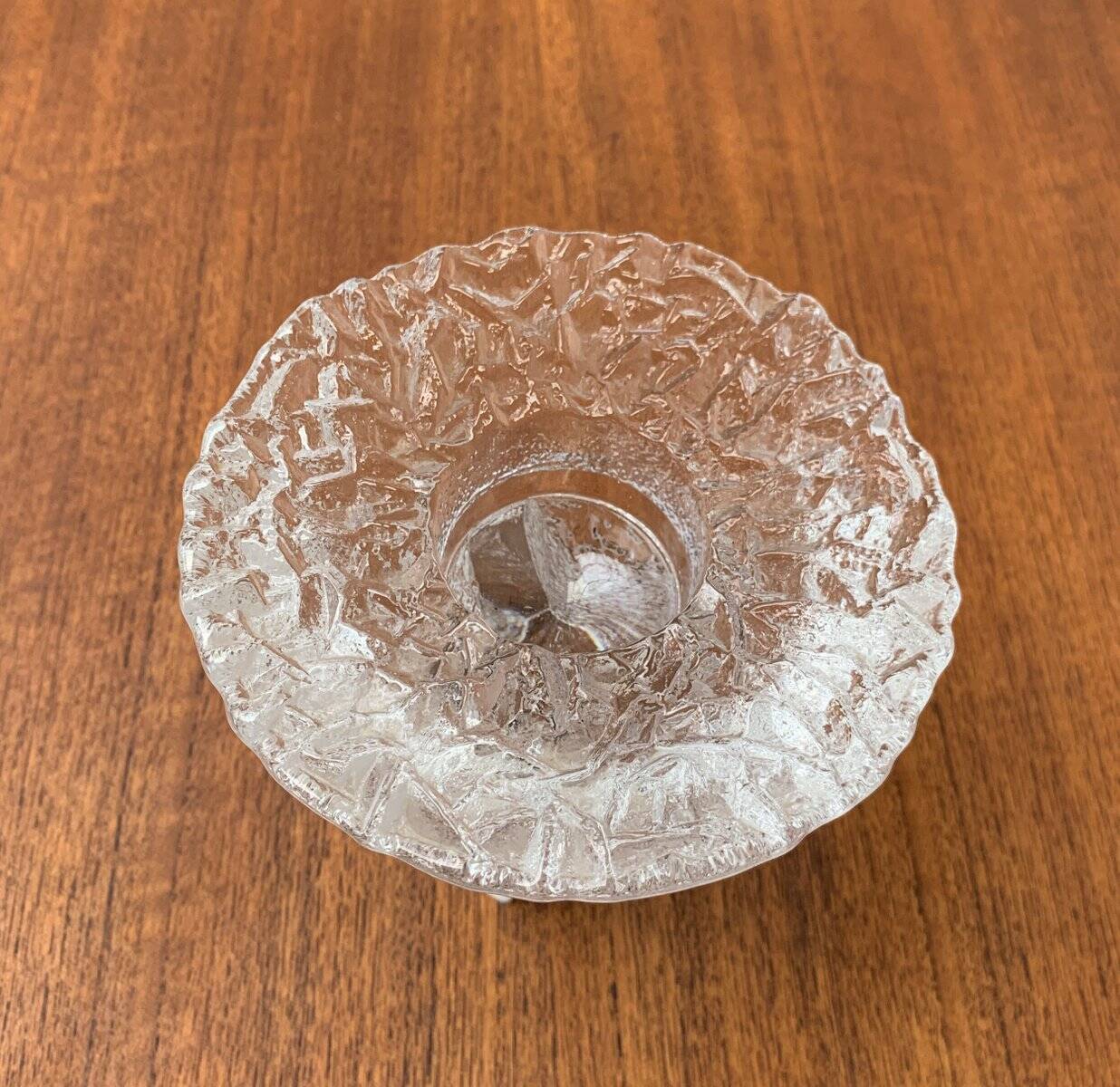 Olympics glass candle holder by Lars Hellsten for Orrefors, Sweden, 1984