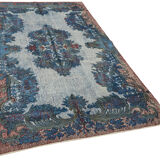 Hand-knotted antique oriental 1970s 163 cm x 267 cm blue carpet