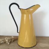 Mustard yellow enamelled sheet metal pitcher