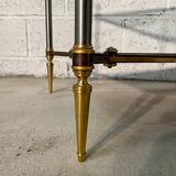 Brass, steel and patinated brass sofa end 1960