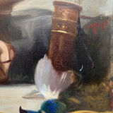 HST painting "Diana at the bath" Nude back signed early twentieth century