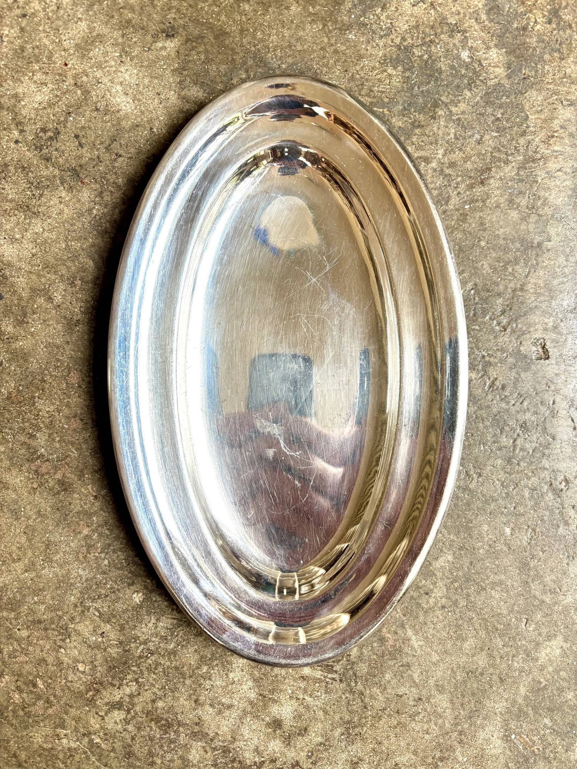 Silver-plated metal dish
