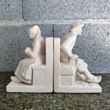 Paire de serre livres personnages bretons