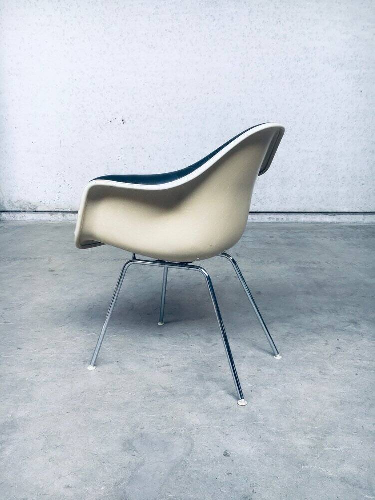Mid-Century Black Leather Dax Armchair by Charles & Ray Eames for Herman Miller, 1960s