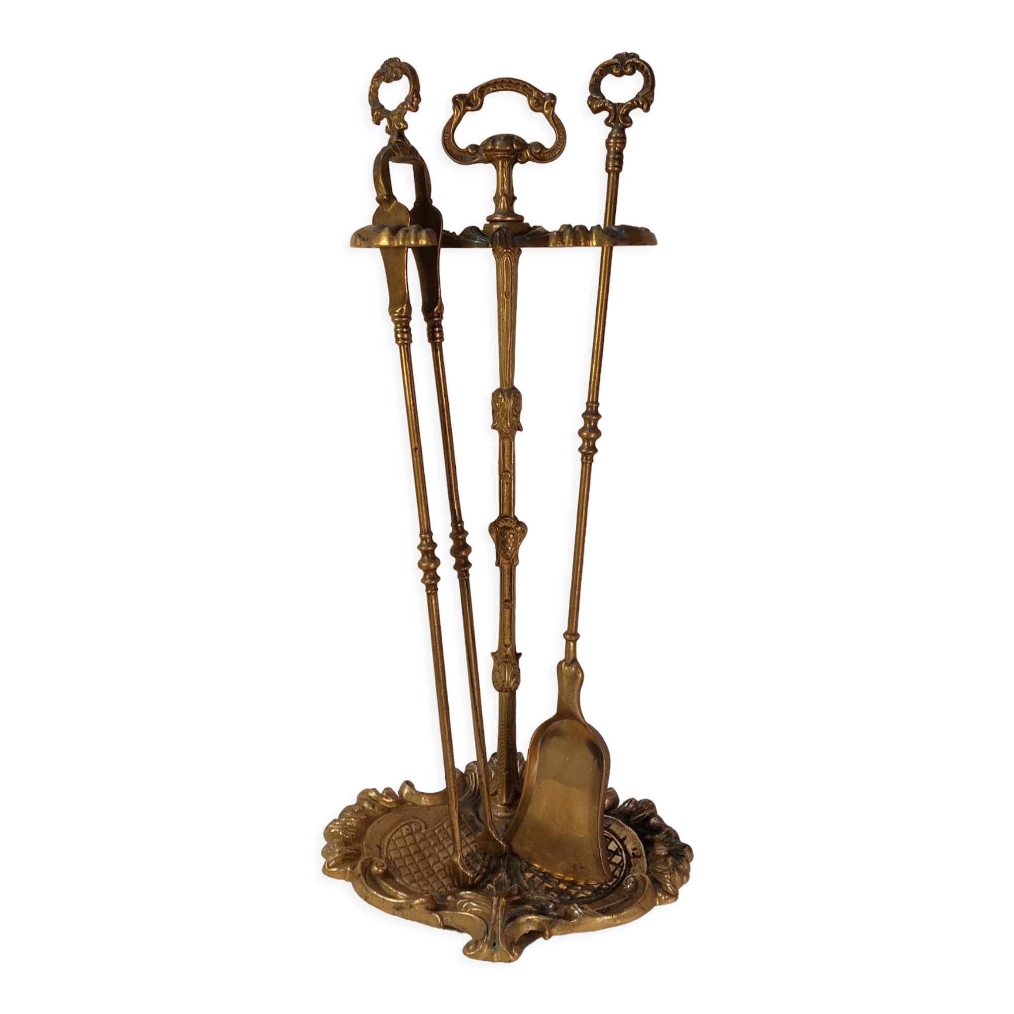 Gilded brass fireplace servant 2 elements