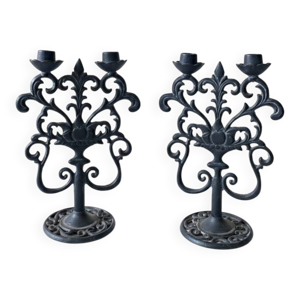 Bougeoirs en fonte de - noir