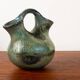 Vase double col Art-Déco en grés flammé vert irisé par Alphonse Cytère.